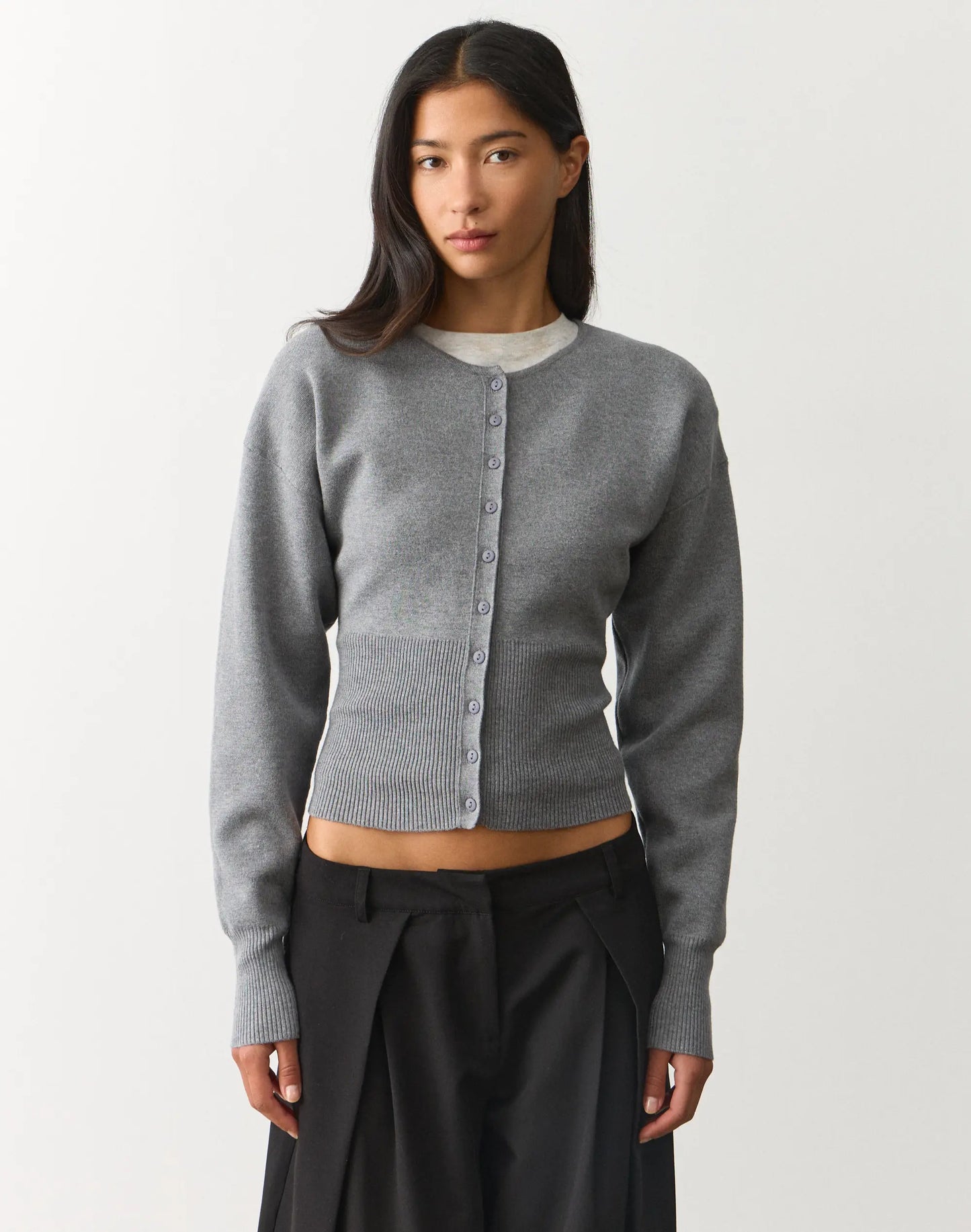 Glassons Rib Waist Knit Cardigan