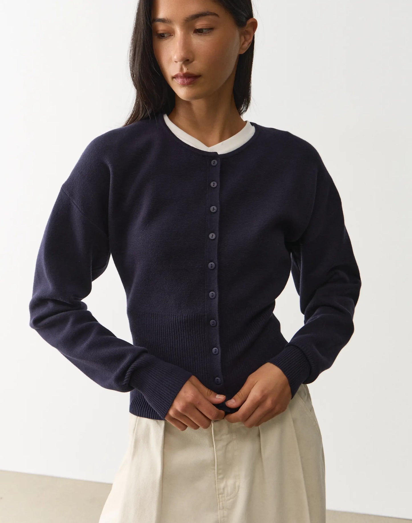 Glassons Rib Waist Knit Cardigan