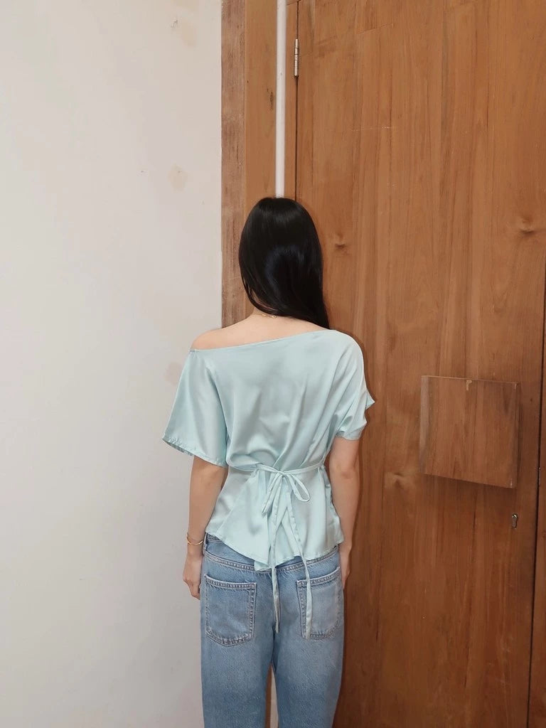 STUDIO RUE SATIN OFFSHOULDER