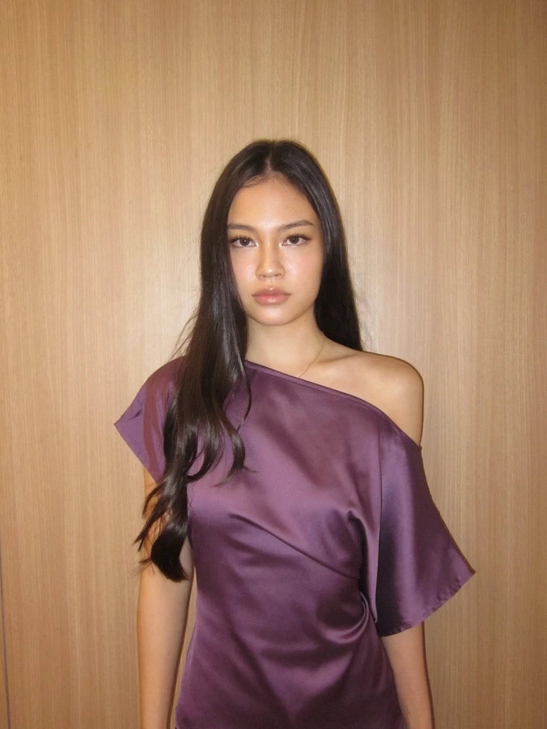STUDIO RUE SATIN OFFSHOULDER
