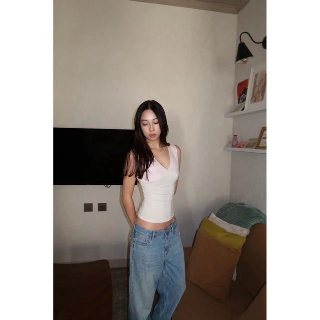 MAISON CHER TWOTONE TOP