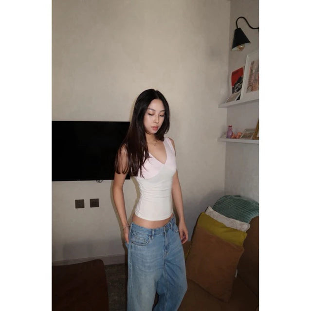 MAISON CHER TWOTONE TOP