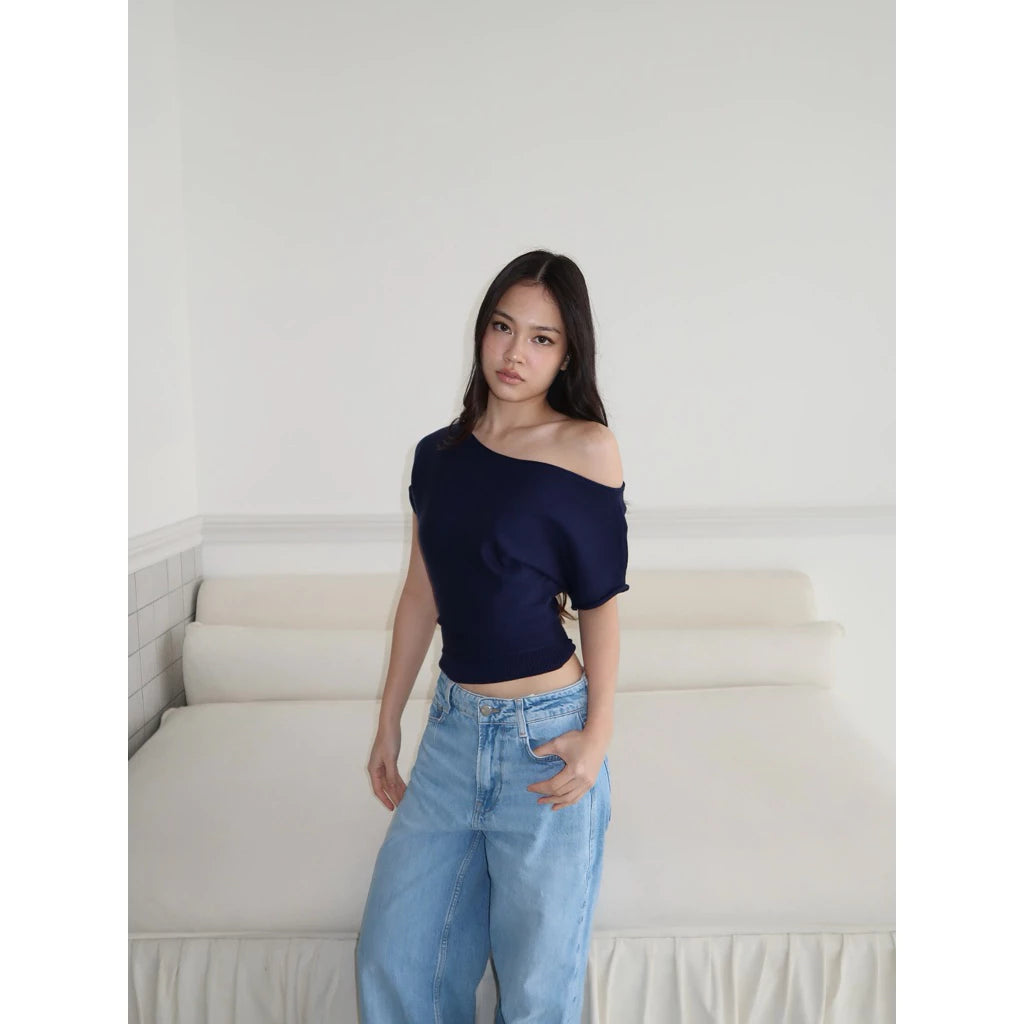 NUDETHELABEL BOATNECK KNIT TOP