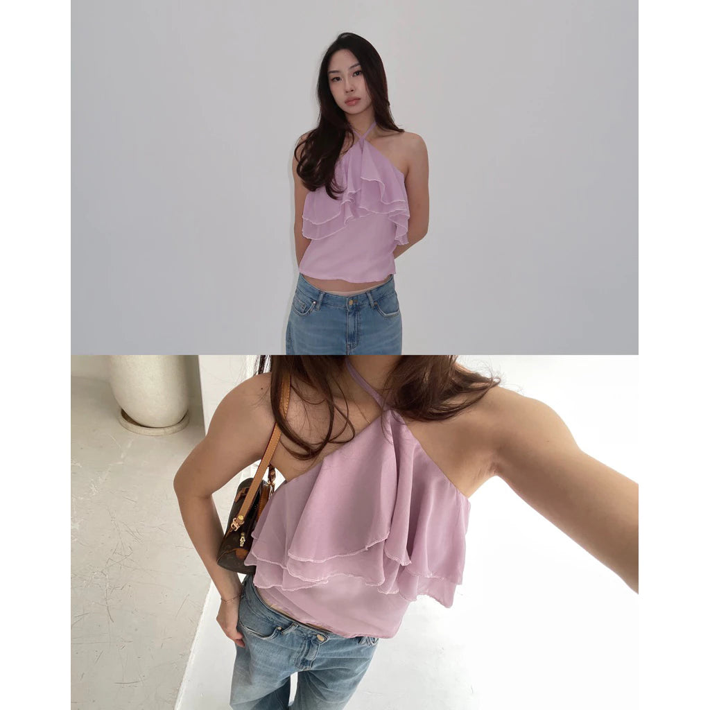 MAISON CHER Frill Halter