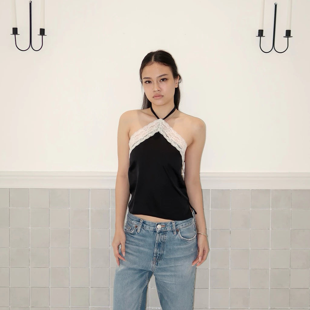 CIAO HALTER LACE TOP