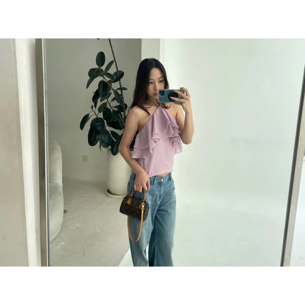 MAISON CHER Frill Halter