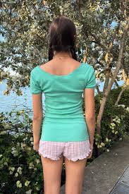 BRANDY Tania V-Neck Lace Top - Ice Green
