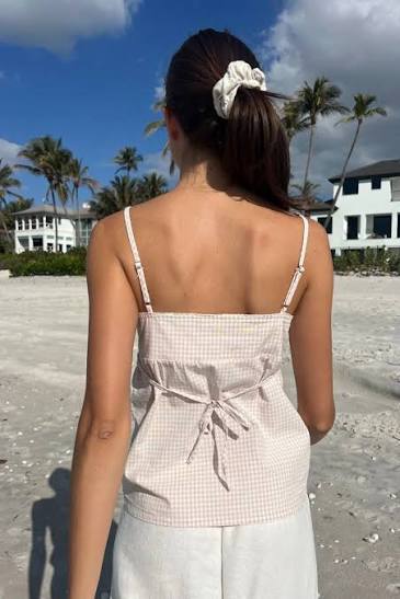 BRANDY Edith Checkered Tank - Pink
