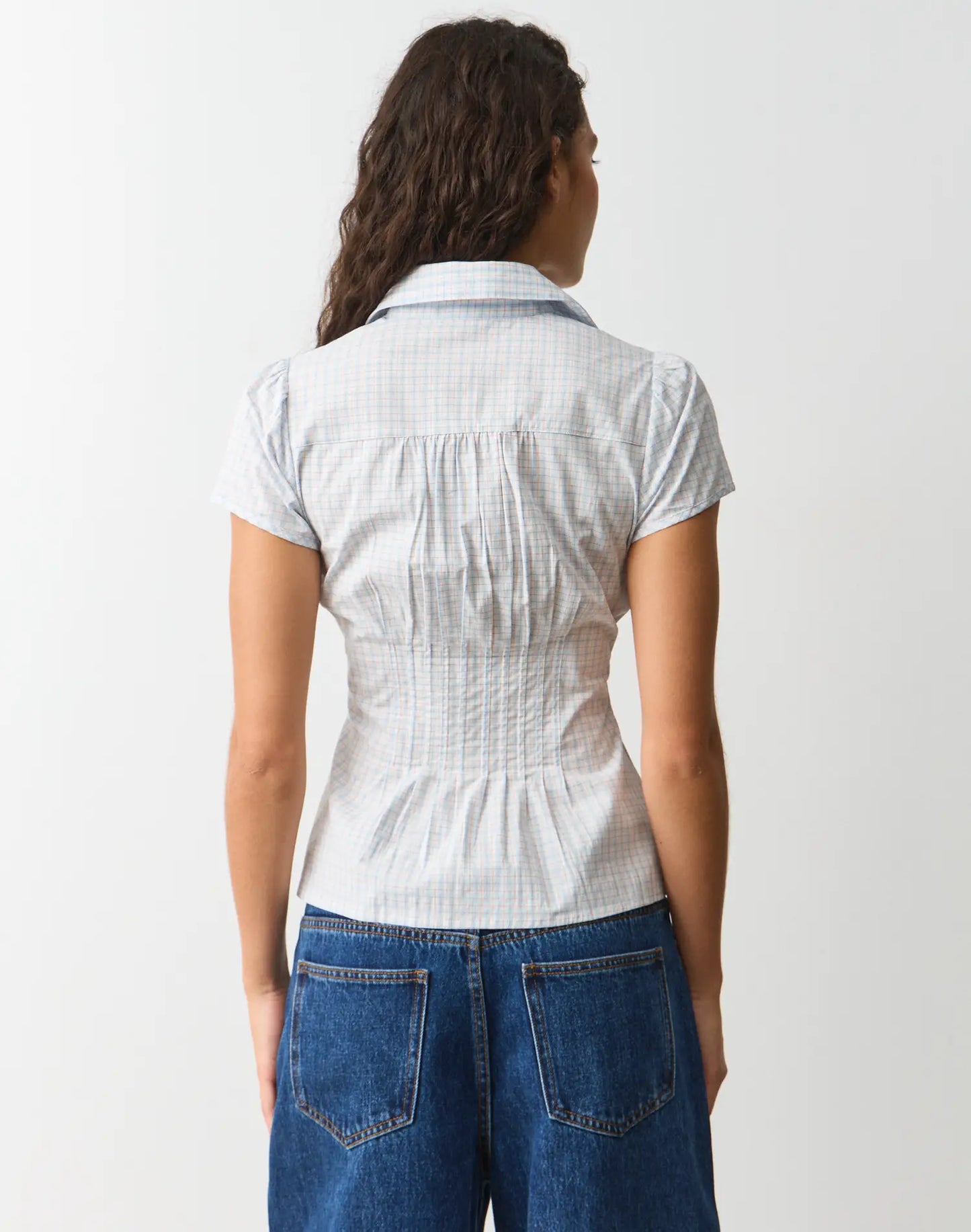 GLASSONS Pintuck Cap Sleeve Blouse