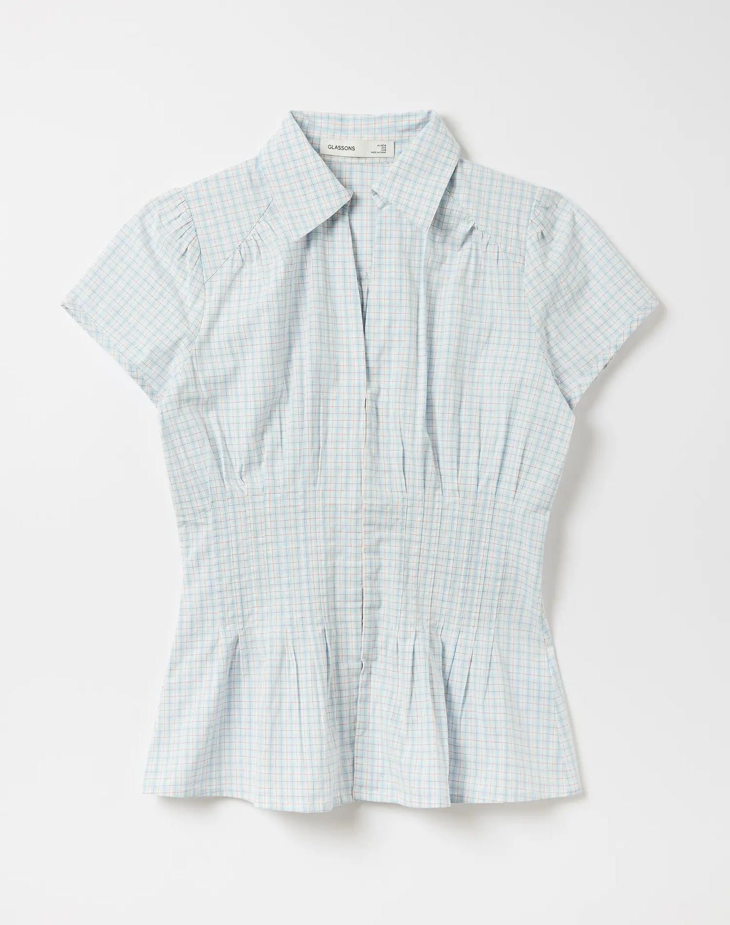 GLASSONS Pintuck Cap Sleeve Blouse