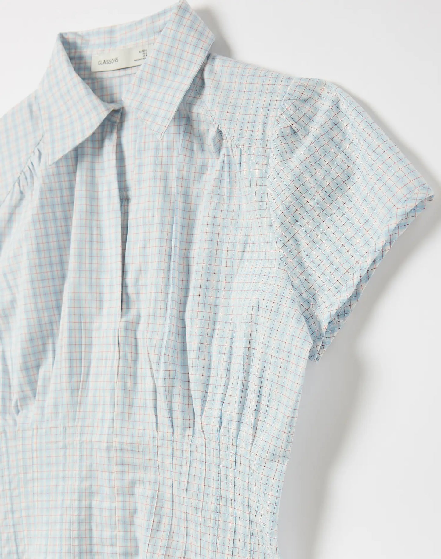 GLASSONS Pintuck Cap Sleeve Blouse