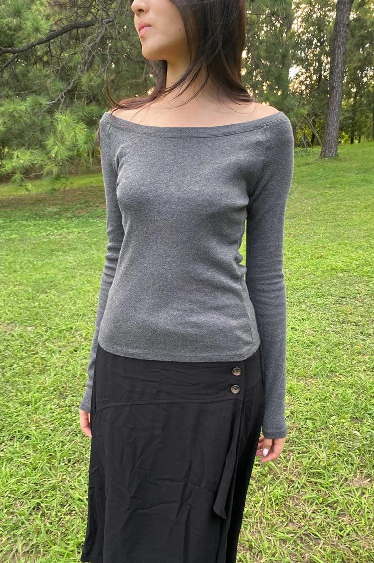 BRANDY MELVILLE Camila Top- DARK GRAY