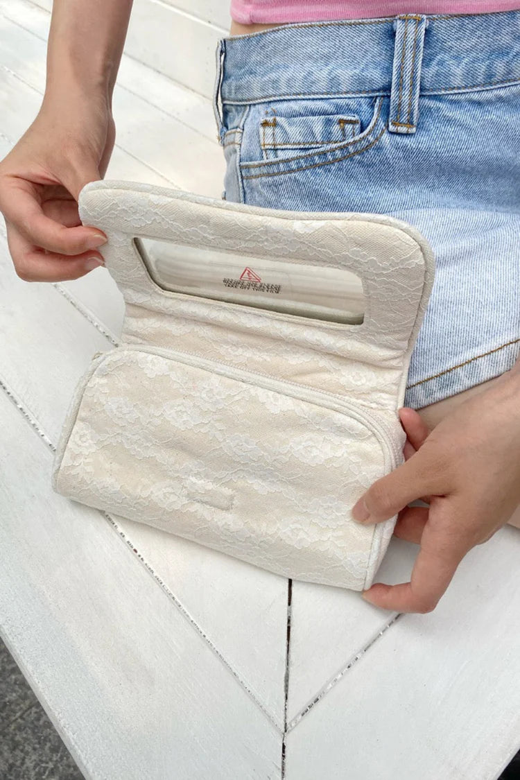BRANDY Makeup Bag- lace white