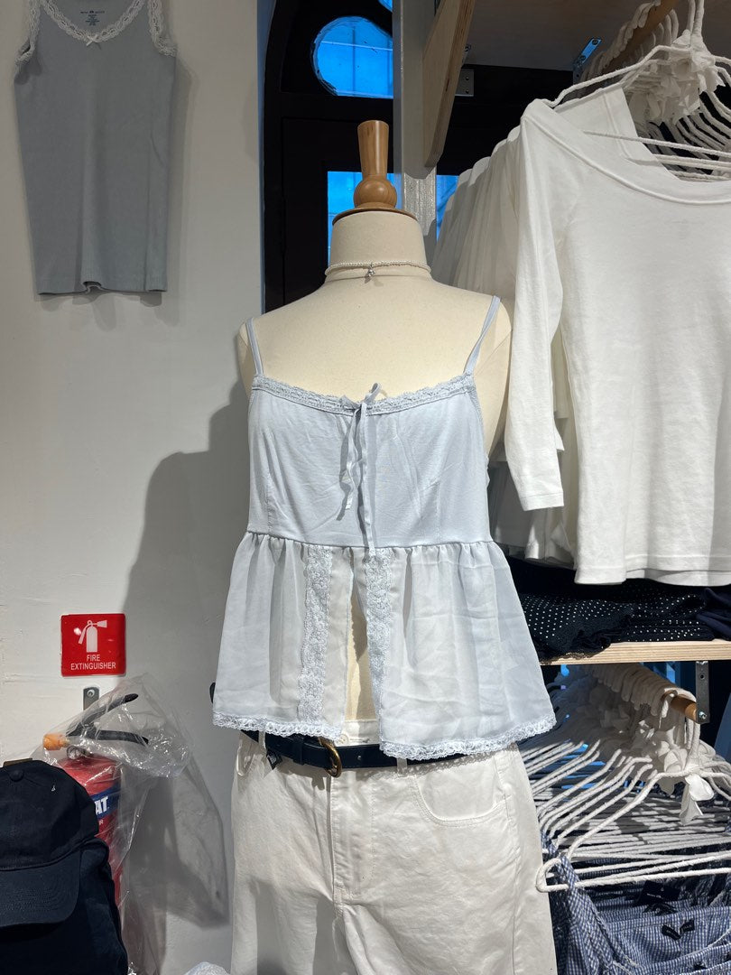 BRANDY Holly Lace Top- BABY BLUE