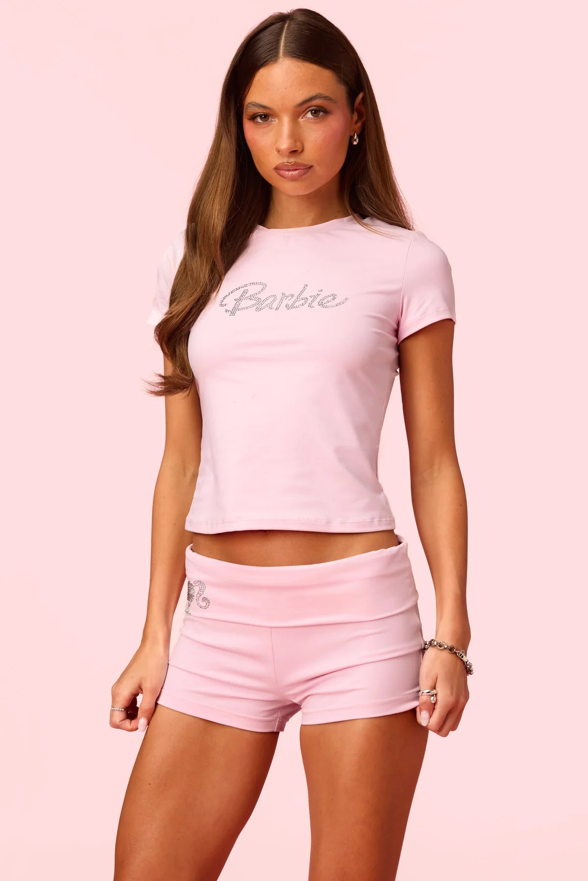 Edikted Barbie™ Rhinestone T Shirt