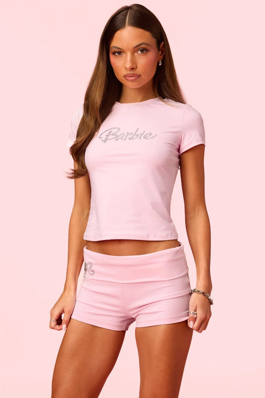 Edikted Barbie™ Rhinestone T Shirt