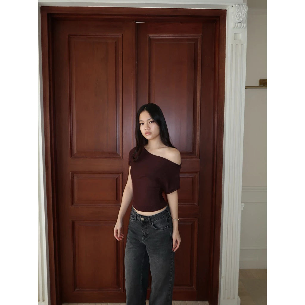 NUDETHELABEL BOATNECK KNIT TOP