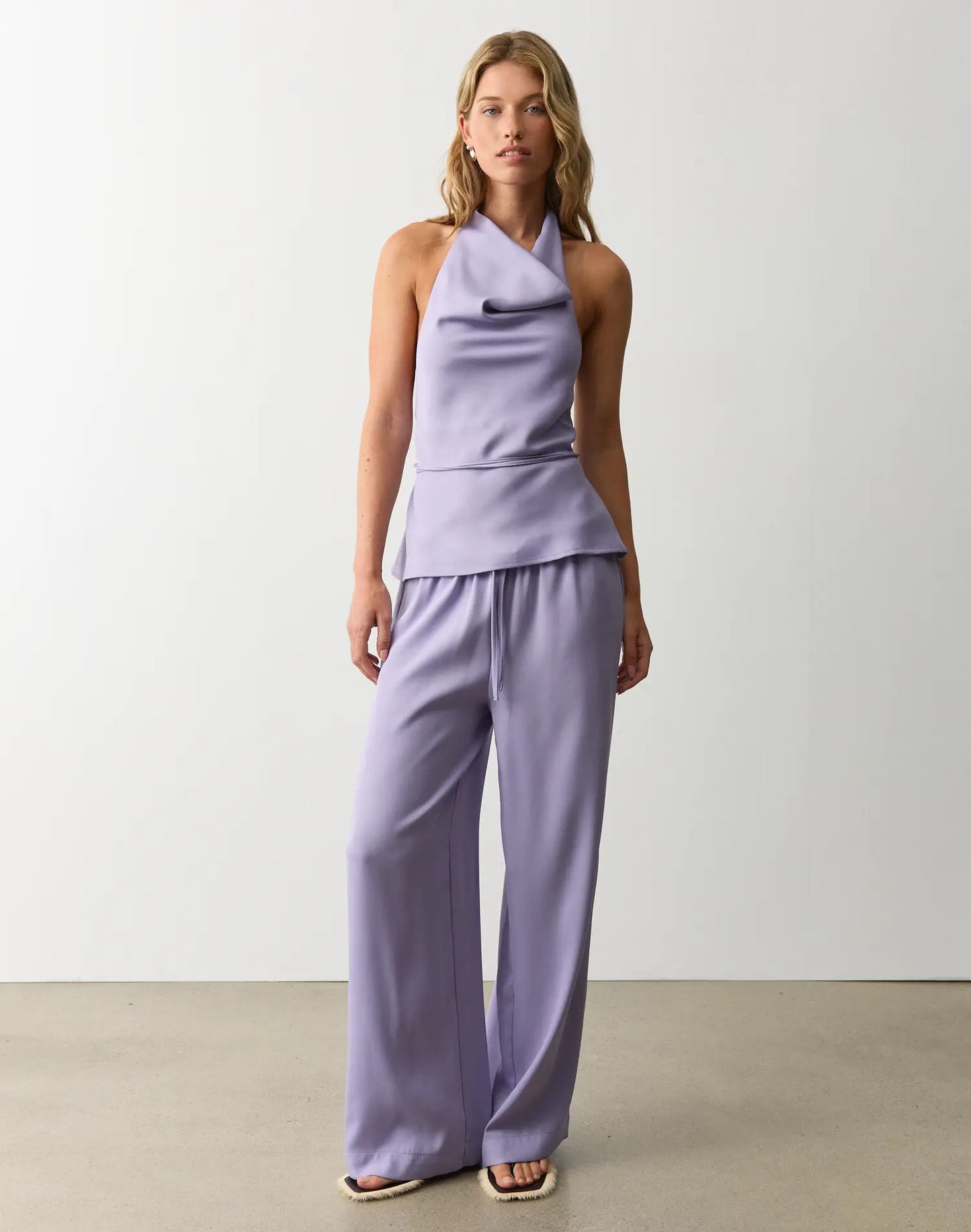 GLASSONS Tie Detail Halter Neck Blouse